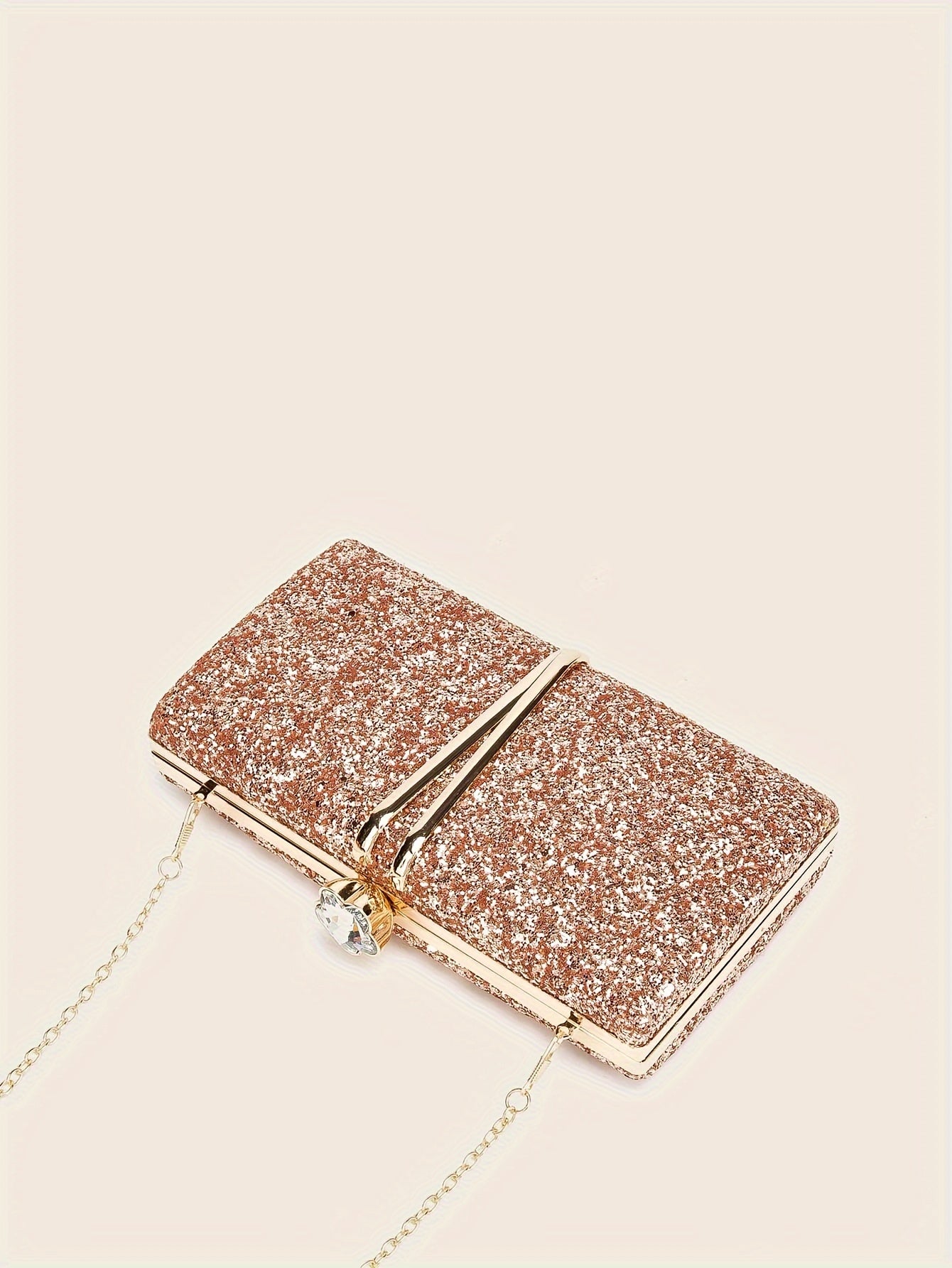 New Stylish Party Clutch Bag For Women, Evening Bag With V-shaped Golden Details