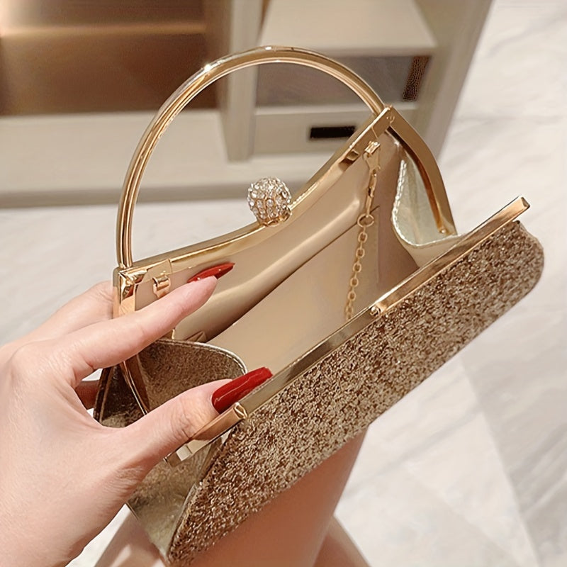 New Shiny Rhinestone Crown Head Evening Party Clutch
