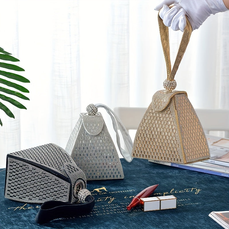 New Triangle Portable Diamond Handbag Banquet Bag