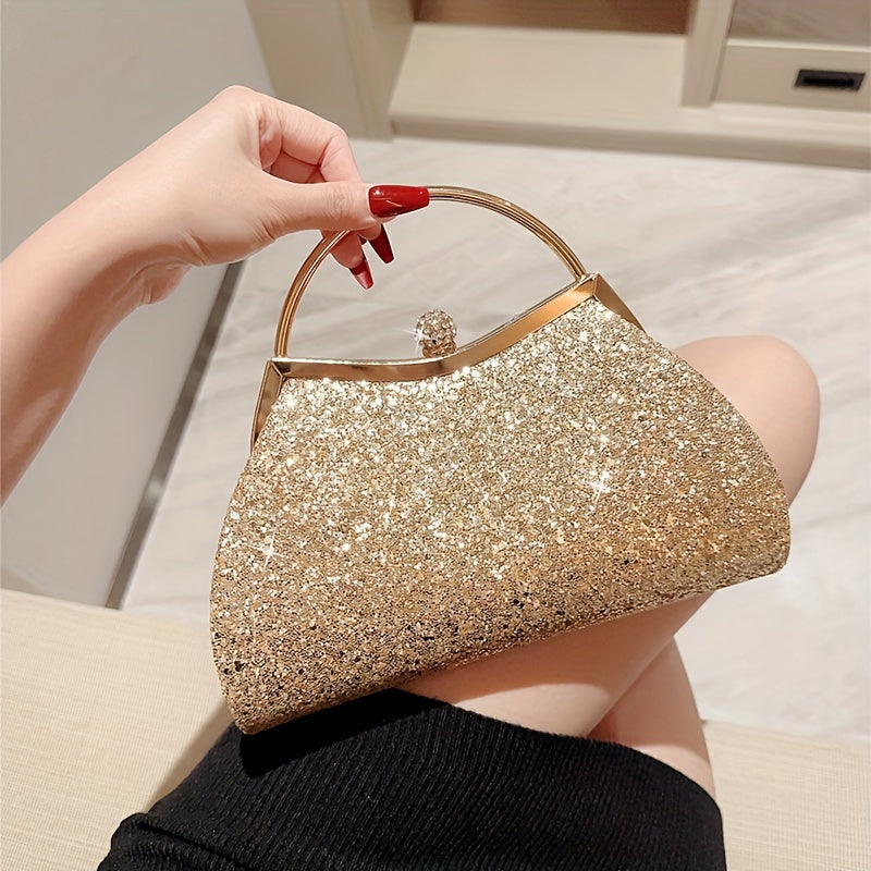 New Shiny Rhinestone Crown Head Evening Party Clutch