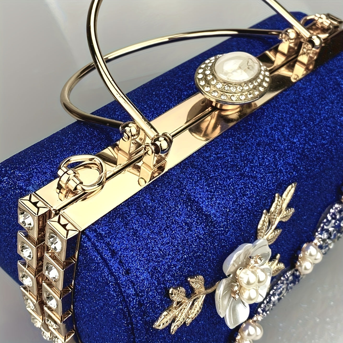 Elegant crystal beaded evening bag