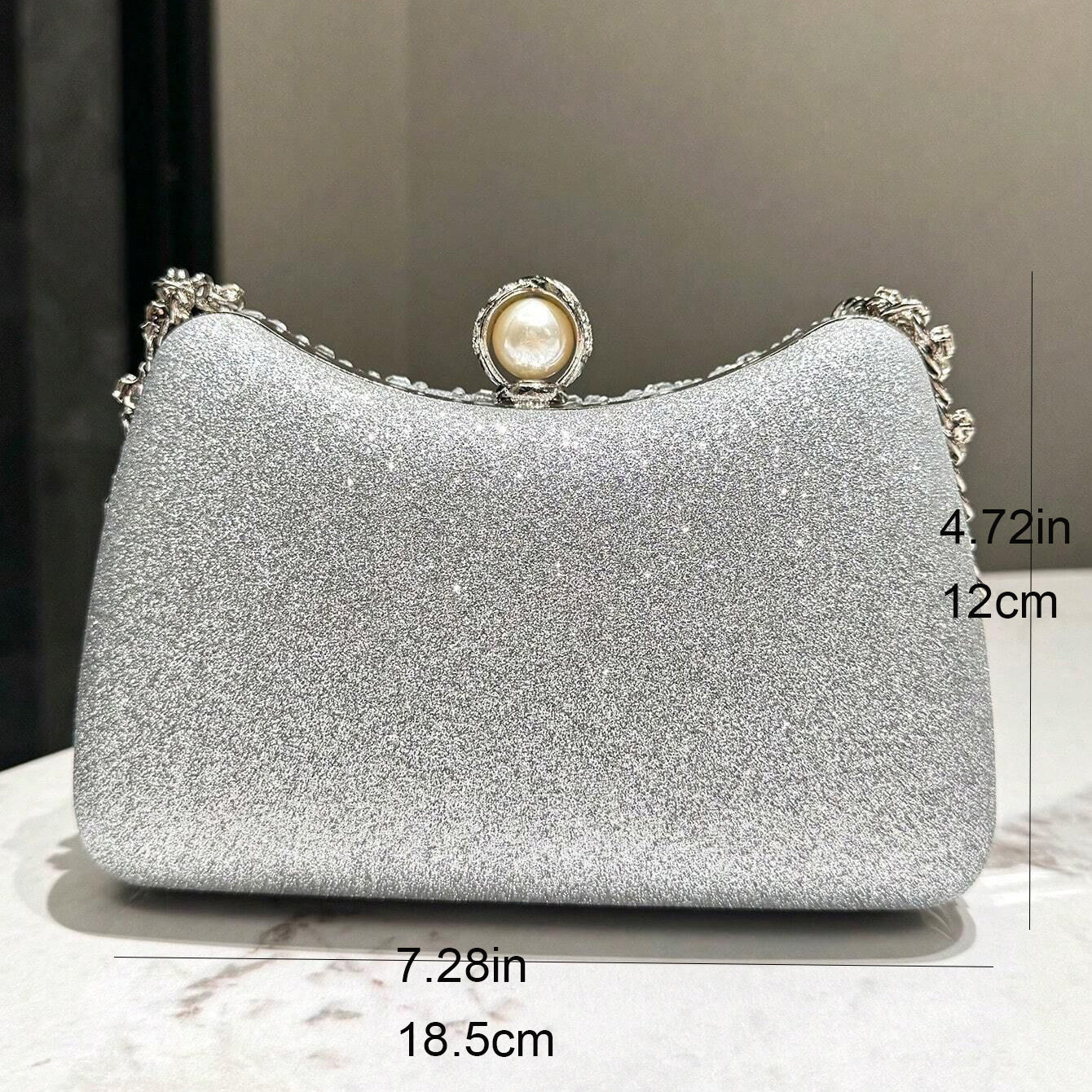 Rhinestone Handle Chain Elegant Dinner Bag Party