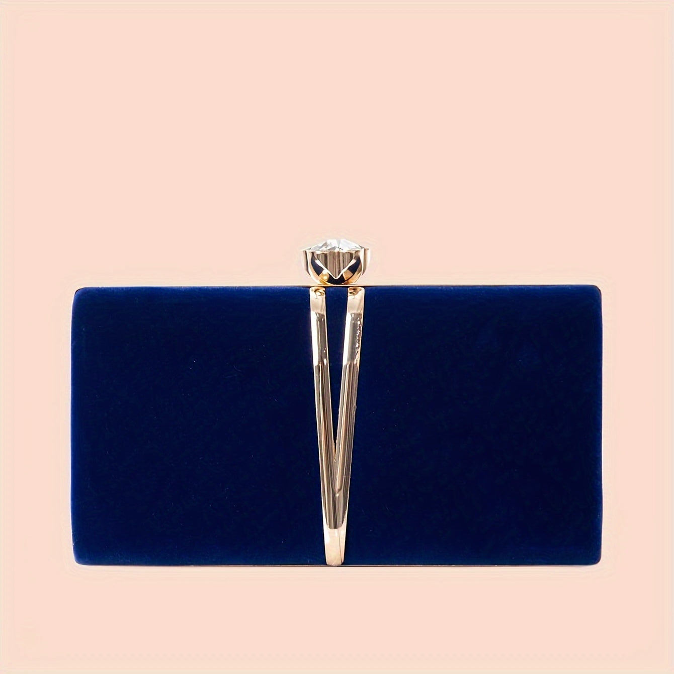 New Stylish Party Clutch Bag For Women, Evening Bag With V-shaped Golden Details