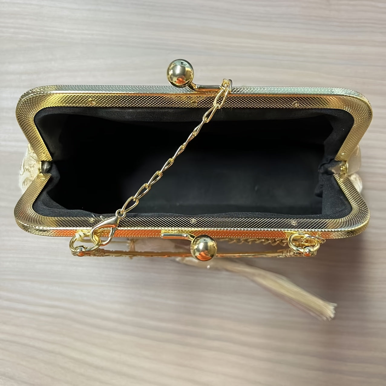 Timeless Design, Elegant Floral Evening Clutch with Tassel