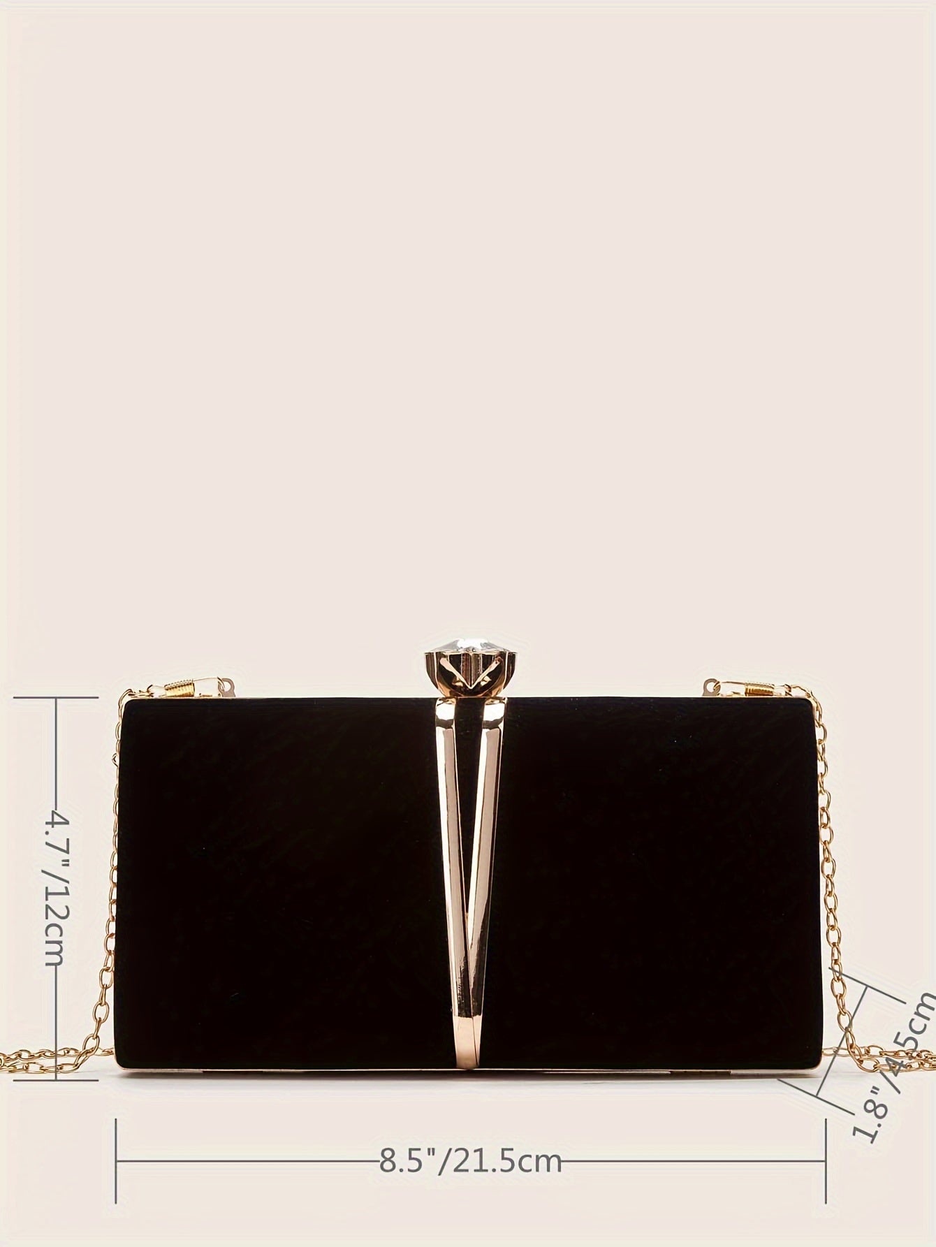 New Stylish Party Clutch Bag For Women, Evening Bag With V-shaped Golden Details