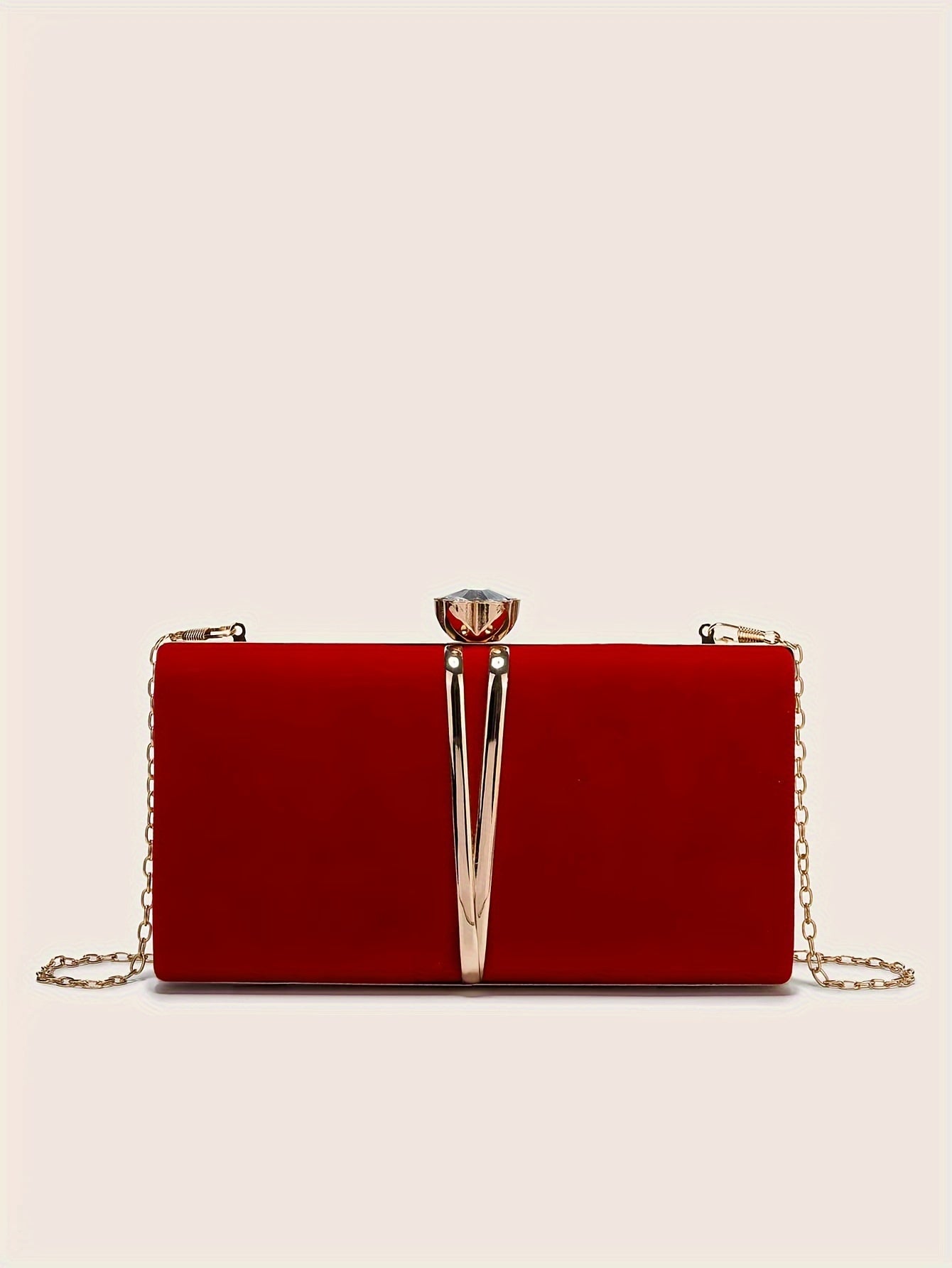 New Stylish Party Clutch Bag For Women, Evening Bag With V-shaped Golden Details