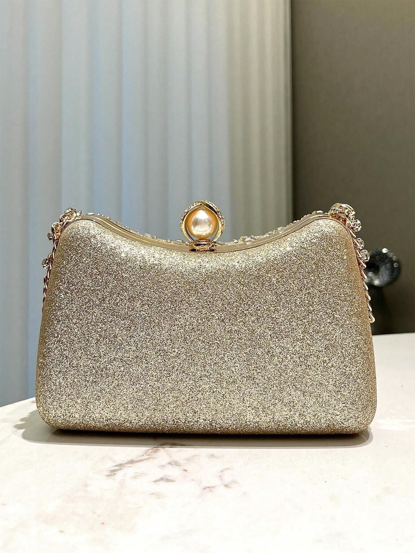 Rhinestone Handle Chain Elegant Dinner Bag Party