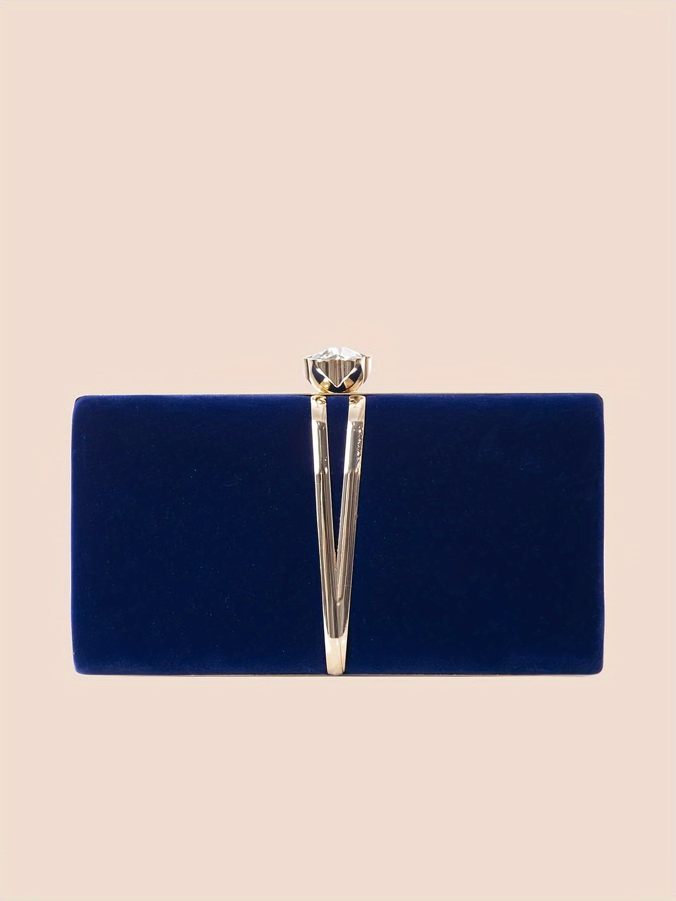 New Stylish Party Clutch Bag For Women, Evening Bag With V-shaped Golden Details