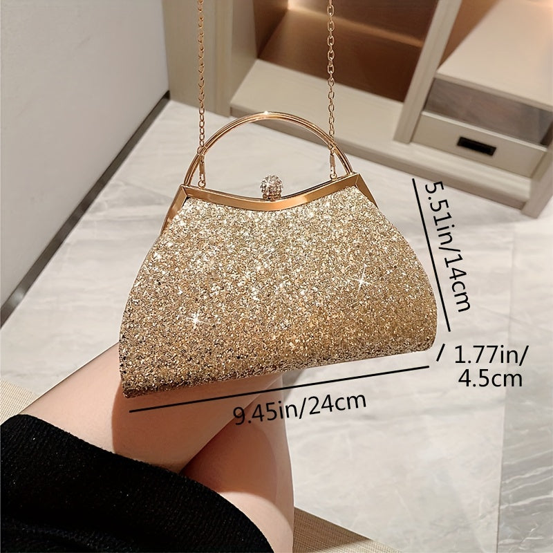 New Shiny Rhinestone Crown Head Evening Party Clutch