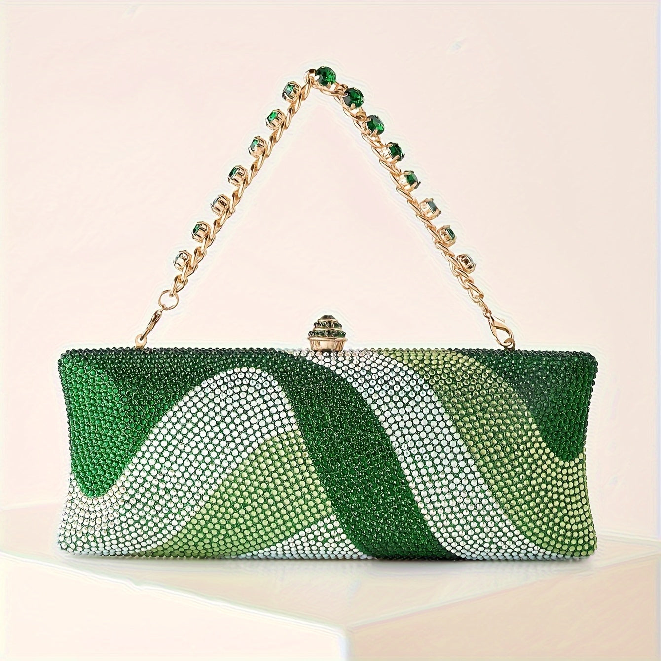 Elegant Crystal Dinner Clutch with Geometric Pattern