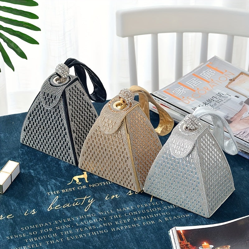 New Triangle Portable Diamond Handbag Banquet Bag
