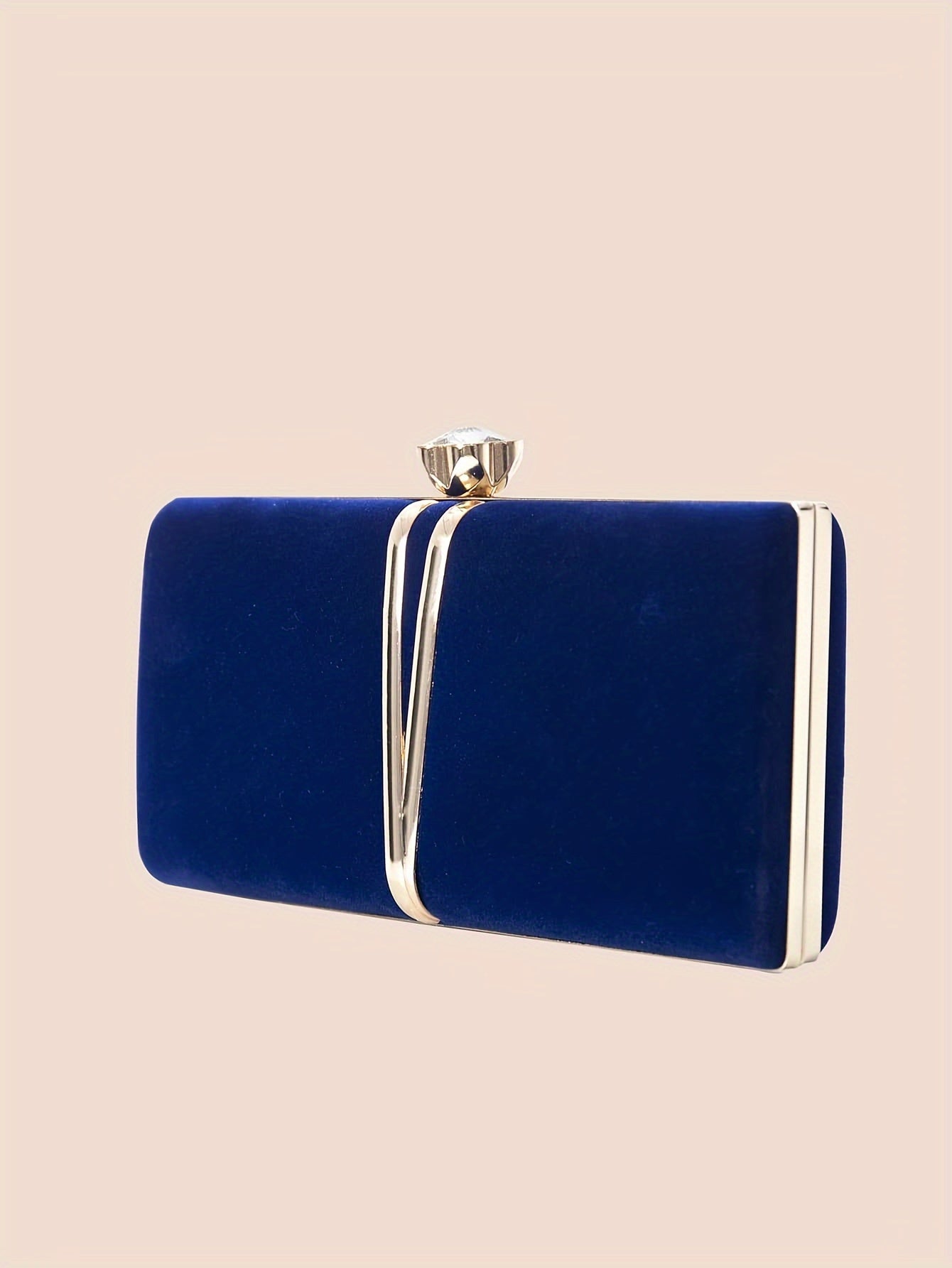 New Stylish Party Clutch Bag For Women, Evening Bag With V-shaped Golden Details
