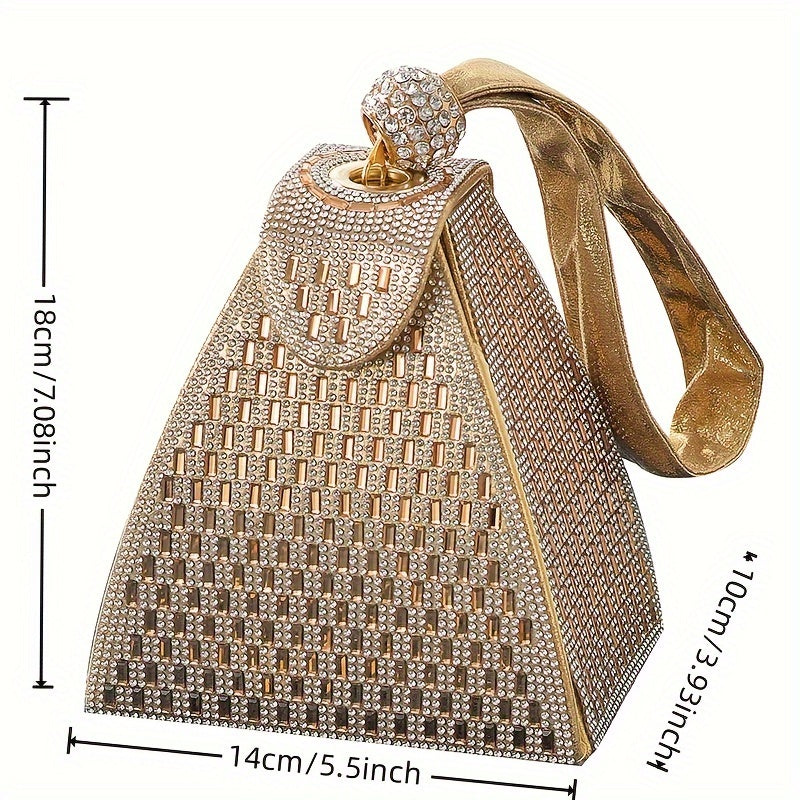 New Triangle Portable Diamond Handbag Banquet Bag
