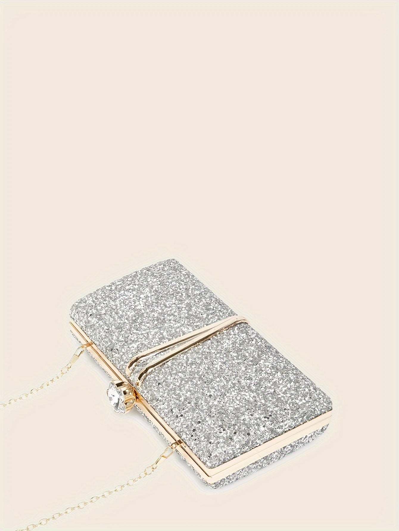 New Stylish Party Clutch Bag For Women, Evening Bag With V-shaped Golden Details