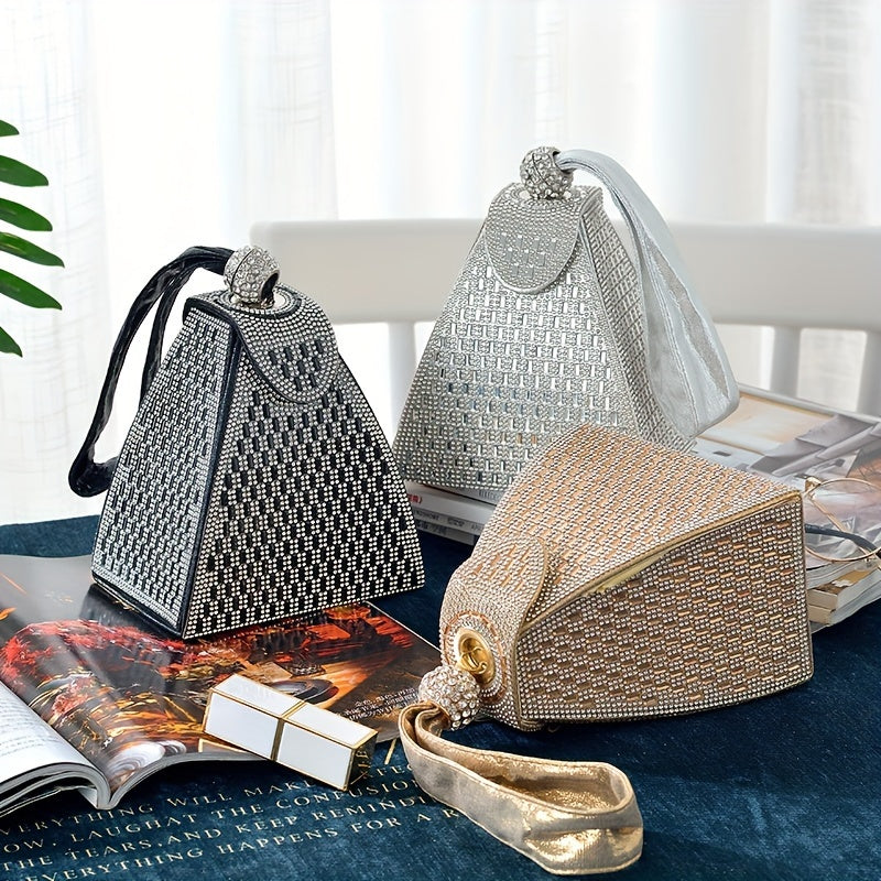 New Triangle Portable Diamond Handbag Banquet Bag