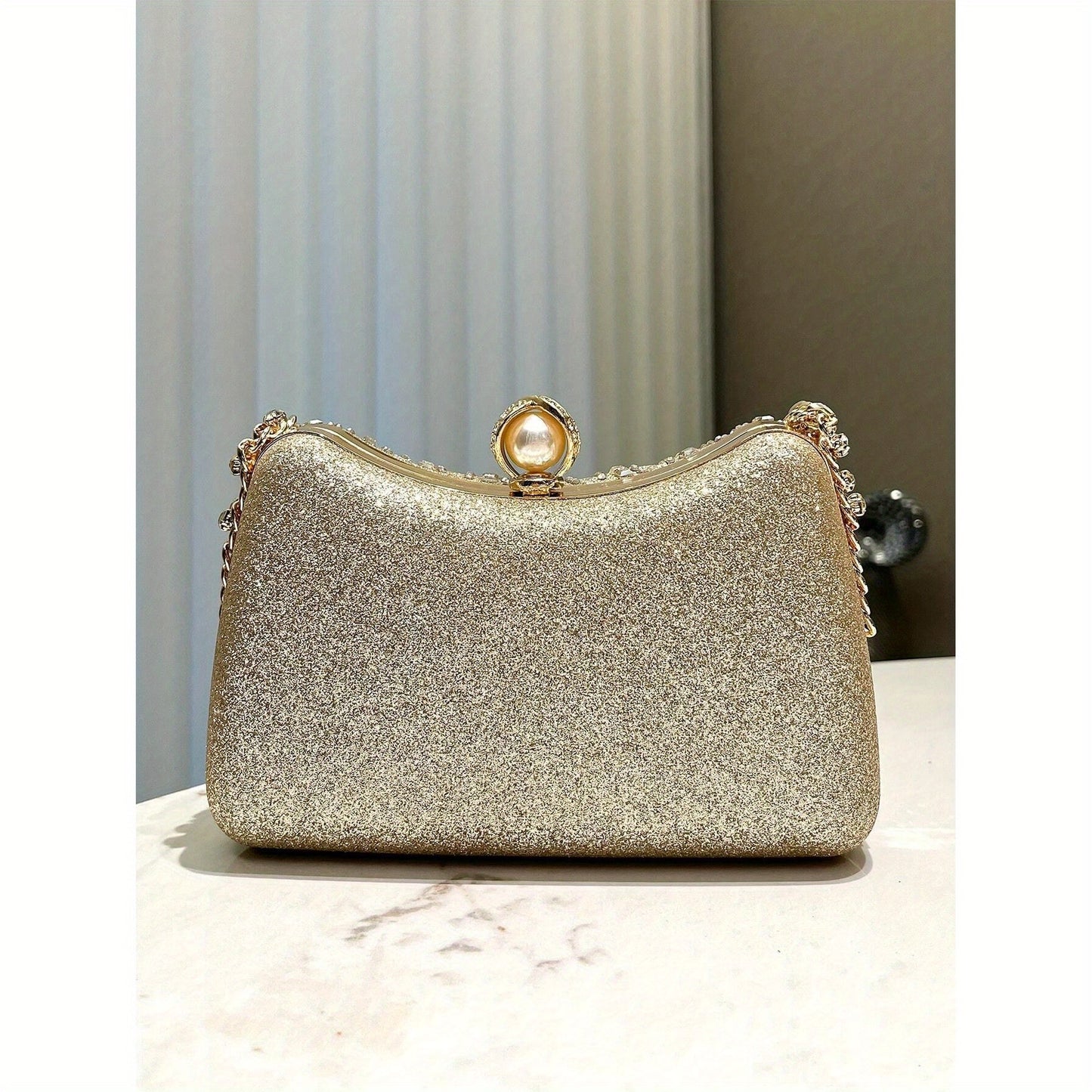 Rhinestone Handle Chain Elegant Dinner Bag Party