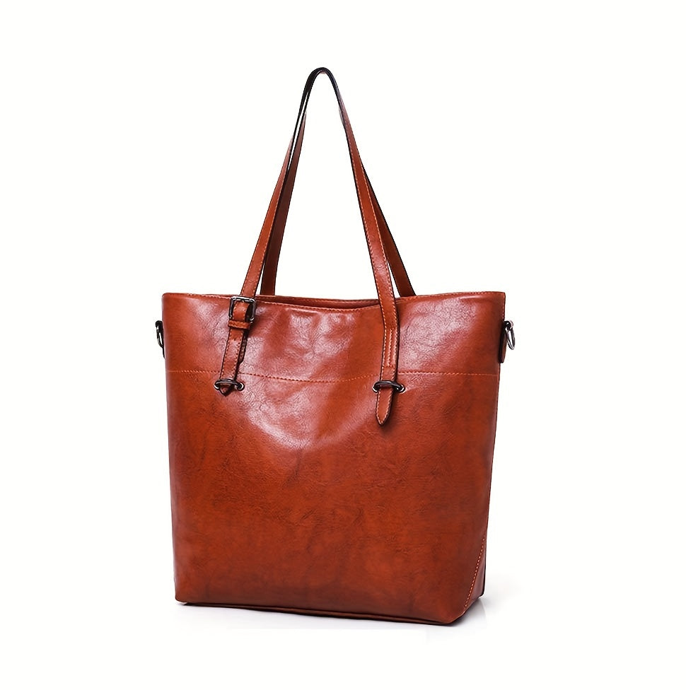4pcs Retro Women'S Tote Bag, Elegant PU- Crossbody Bag, Handbag, Shoulder Bag, Wallet, Suitable For Shopping And Dating