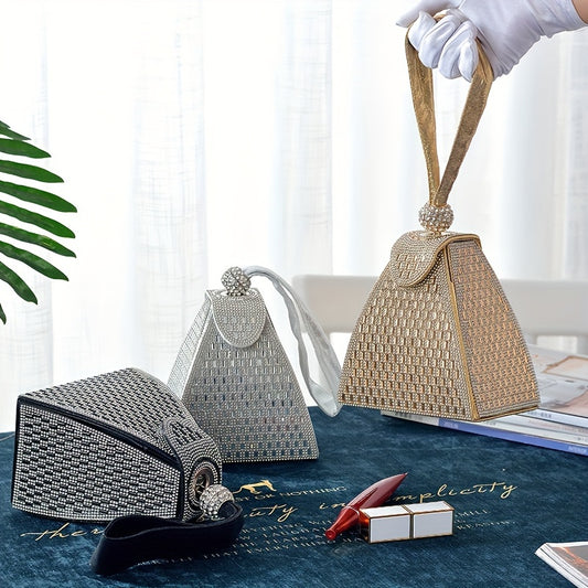 New Triangle Portable Diamond Handbag Banquet Bag