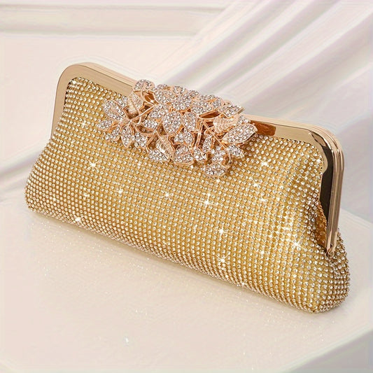 [Glitter Rhinestone Clutch] Elegant Glitter Rhinestone Dinner Clutch