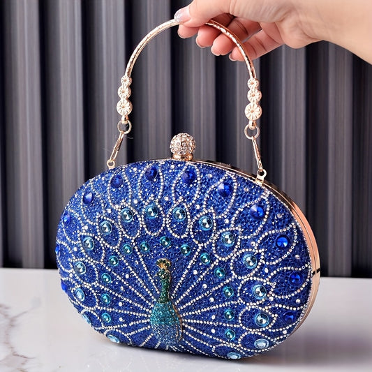 Peacock Crystal Clutch Bag Ladies Evening Bag