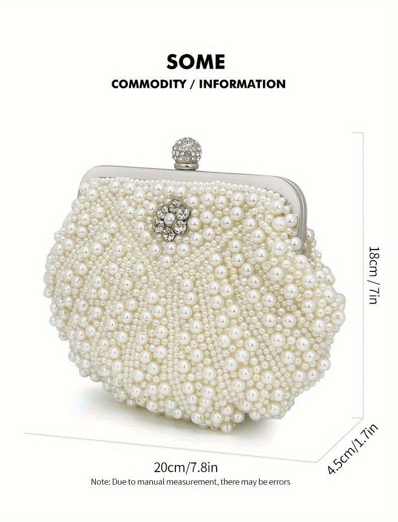 Women's Artificial Pearl Decoration Small Handbag