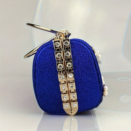 Elegant crystal beaded evening bag