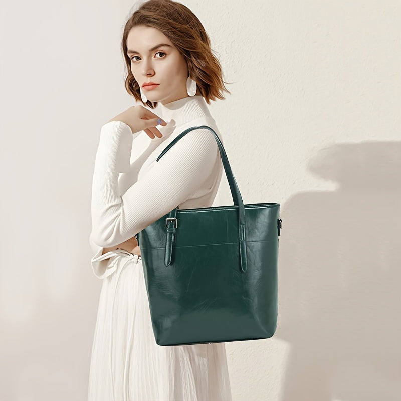 4pcs Retro Women'S Tote Bag, Elegant PU- Crossbody Bag, Handbag, Shoulder Bag, Wallet, Suitable For Shopping And Dating