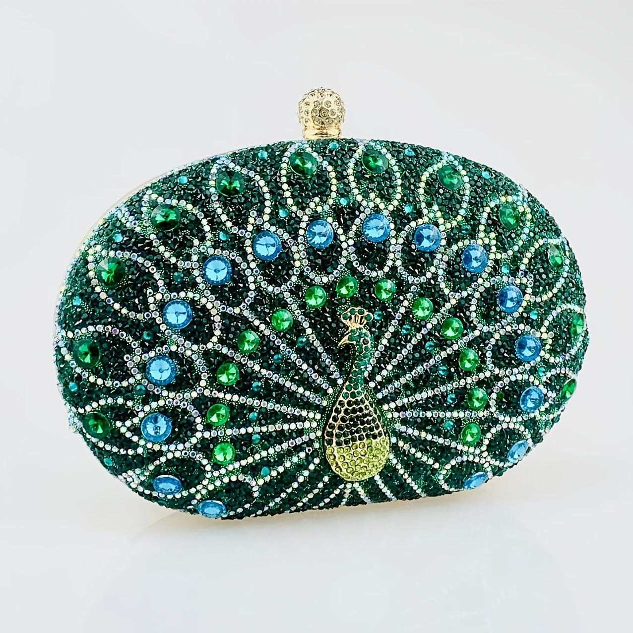 Peacock Crystal Clutch Bag Ladies Evening Bag