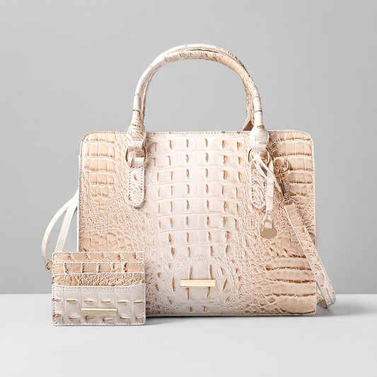 [Crocodile Tote Bag] 2pcs Large Capacity Crocodile Pattern Tote Bag - Casual Versatile Commuter Bag