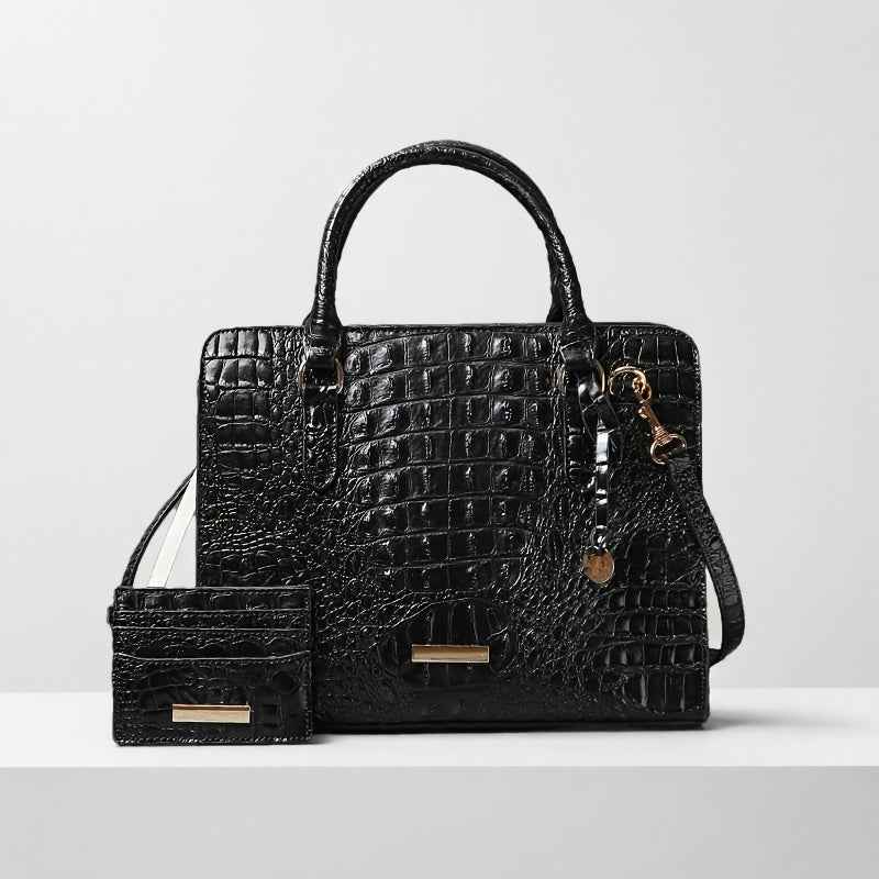 [Crocodile Tote Bag] 2pcs Large Capacity Crocodile Pattern Tote Bag - Casual Versatile Commuter Bag