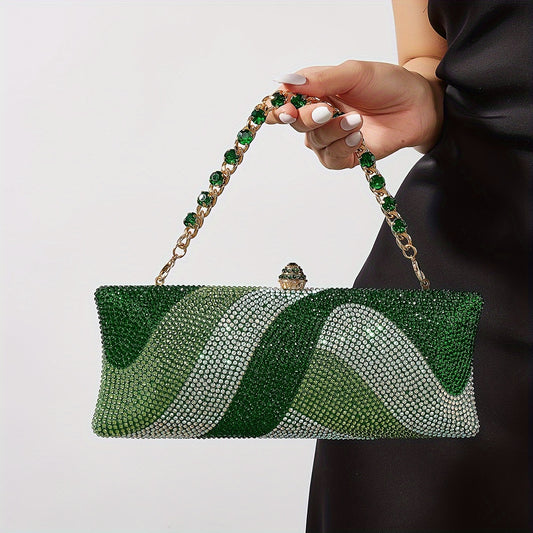 Elegant Crystal Dinner Clutch with Geometric Pattern