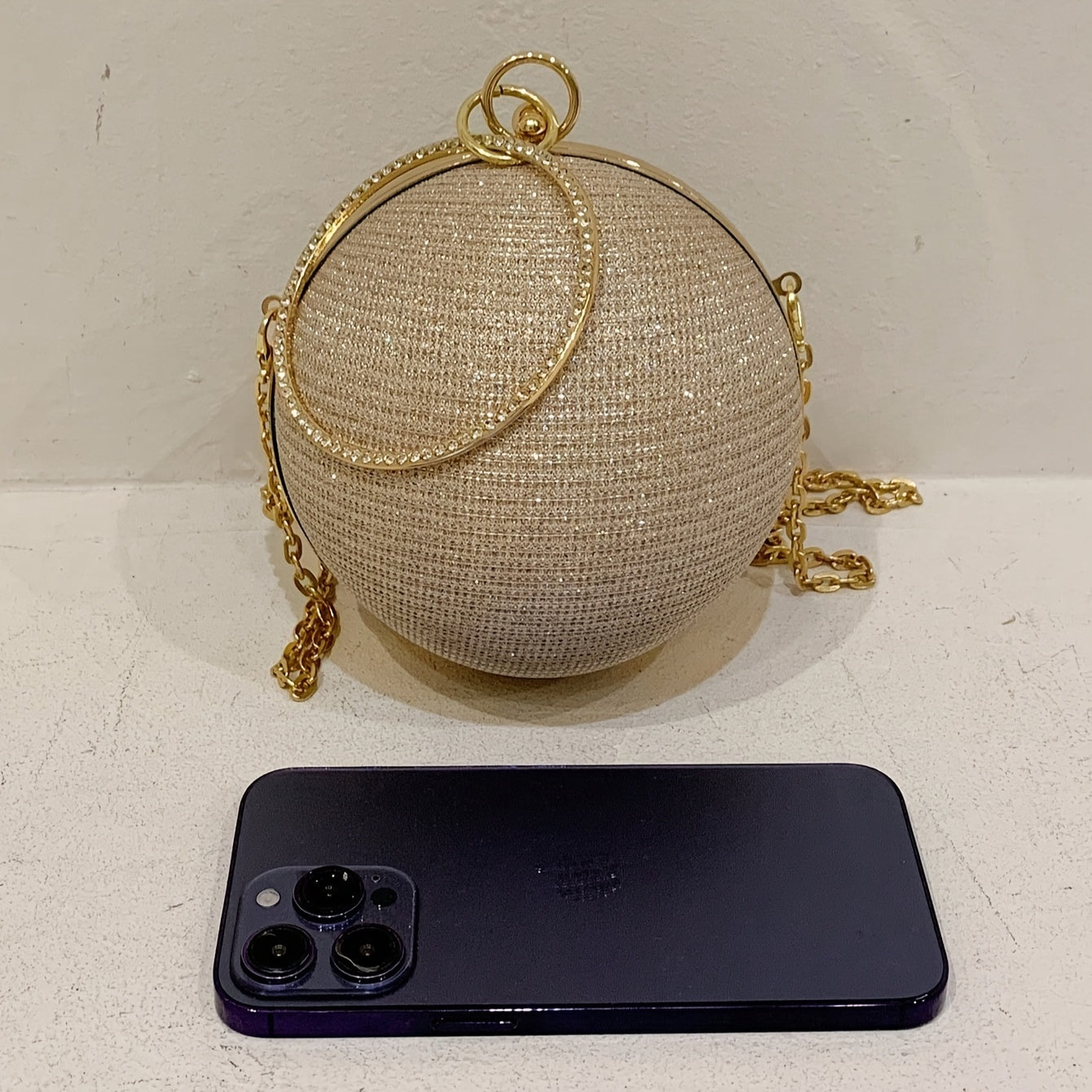 Small and Shiny Round Evening Bag
