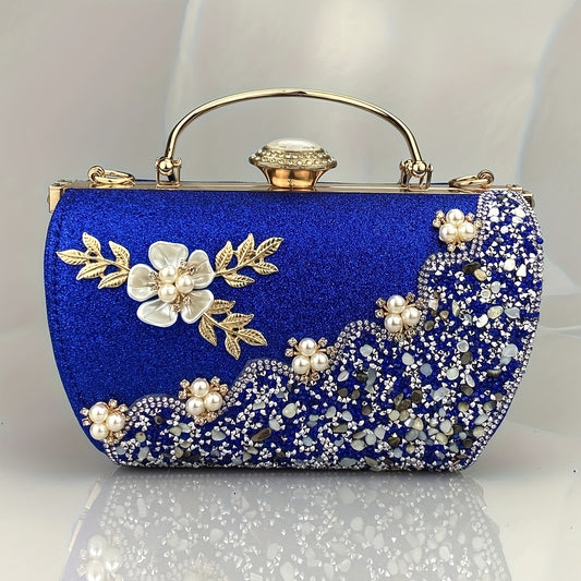 Elegant crystal beaded evening bag